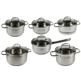 Rösle Elegance Topf-Set 9-tlg. 3 x Kochtopf + 2 x Bratpfanne + Bratentopf + Stielkasserolle + Milchtopf + Dampfeinsatz