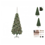 vidaXL Künstlicher Weihnachtsbaum mit LEDs, Kugeln Zapfen 210 cm