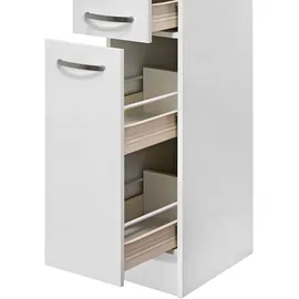 Flex-Well Apothekerschrank Hochglanz 30 x 200 x 57 cm Weiß