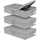luxuskollektion Unterbettbox 3er 15cm Deckel Griff Decken Kleidung Schuhe Grau3pcs