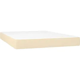 vidaXL Boxspringbett mit Matratze & LED Creme 140x200 cm Stoff