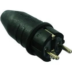 Vollgummi-Stecker 230V / 10/16A - schwarz