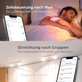 SSC-LUXon 4 Stück Deckenlampen weiß – inkl. 4 Smart GX53 LED 6W RGV CCT dimmbar - WLAN - kompatibel mit Google, Alexa & Siri
