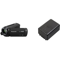 Panasonic HC-V380EG-K Full HD Camcorder (Full HD, 50x optischer Zoom, 28 mm Weitwinkel, optischer 5-Achsen Bildstabilisator Hybrid OIS+, WiFi) schwarz & VW-VBT190E-K Li-Ion Camcorder Akku