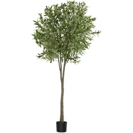 Tectake Künstlicher Olivenbaum Oleand, realistische Textur - 210 cm,