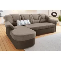 DOMO collection Ecksofa "SARAFINA 232x146 cm, auch mit Federkern für noch mehr Sitzkomfort", braun (braun, braun, beige), B:232cm H:83cm T:146cm, Luxus-Microfaser (92% Polyester, 8% Nylon);Microfaser PRIMABELLE (100% Polyester);Microfaser PRIMABELLE (100% Polyester) /
