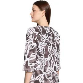 Cartoon Sommerkleid Mit Muster Braun/Weiß 46