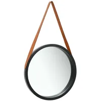 Furnicato Wandspiegel mit Gürtel 50 cm Schwarz (1-St) schwarz