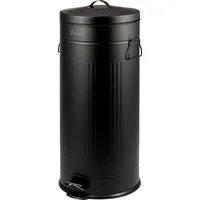 ELUNO Abfalleimer VINTAGE, Treteimer, 30 Liter Fassungsvermögen aus schwarzem