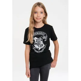 LOGOSHIRT T-Shirt LOGOSHIRT "Harry Potter – Hogwarts Logo", Mädchen, Gr. 104, schwarz, 100% Baumwolle, unifarben, normal, Rundhals, Shirts T-Shirt, mit lizenziertem Print