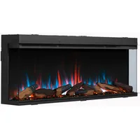 Elektrokamin Balderia Athena 52\, Schwarz, Metall, 133x50x21 cm, Fernbedienung, Flammeneffekt separat schaltbar, Überhitzungsschutz, Thermostat, Dimmer, WLAN-fähig, Freizeit, Heizen & Kühlen, Elektrokamine