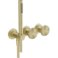 GESSI Origini Dusch-Einhebelmischer mit Wandanschlussbogen, messing gebürstet - messing