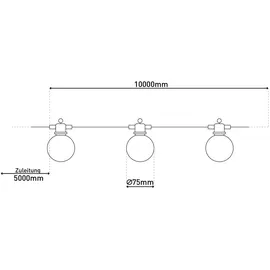 NÄVE Lichterkette LED Gartendeko Solarleuchte Farbwechsler IP44 Fernbedienung Timer