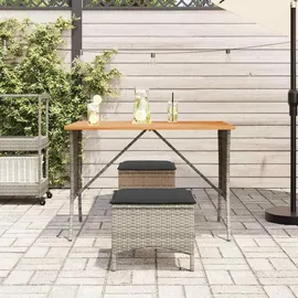 vidaXL Garten-Essgruppe 3-tlg. Grau
