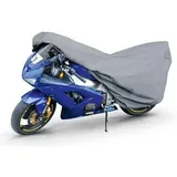 Walser Premium Motorrad Abdeckplane M, Auszeichnung Sehr Gut* Motorrad Abdeckplane aus hochwertigem PVC, Outdoor Motorrad Plane, Motorrad Zubehör, Abdeckplane Motorrad grau