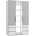 Level 150 x 236 x 58 cm Light grey/Weißglas mit Spiegeltüren und Schubladen