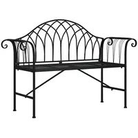 Furnicato 2-Sitzer-Gartenbank 128 cm Schwarz Stahl