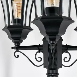 hofstein Wegeleuchte Metall/Glas 250 cm ohne Leuchtmittel schwarz