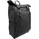 Egomaxx Toploader City Rucksack Wasserdichtes Design Rolltop Backpack Tasche | - Schwarz