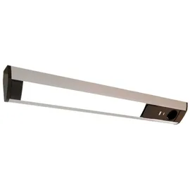 Kalb Material Für Möbel LED Unterbauleuchte mit Schalter und Steckdose, 230VAC Anschluss, 3000 Kelvin, USB-Port Typ A u. C, Aluminium + ABS, IP20 silbergrau