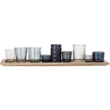 Bloomingville Windlicht Elvie, blau, Glas, 10er Set