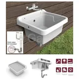 Waschbecken Set Ausgussbecken Kunststoff Werkstatt Keller Garten Waschtisch