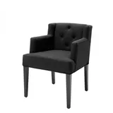 Casa Padrino Luxus Stuhl mit Armlehne 59 x 78,5 x 78,5 cm schwarz