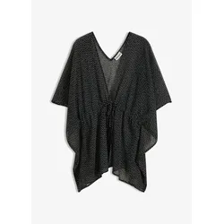 bonprix Chiffon Strand Kimono, schwarz, 48/50 (XL)