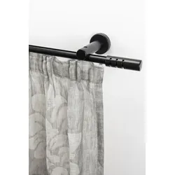Gardinenstange GARESA "PEMPIA", beige (mattchromfarben, natur), L:100cm Ø:20mm, Holzwerkstoff, Metall, Gardinenstangen, Vorhanggarnitur, verlängerbar, Knopf m.Ausschnitte