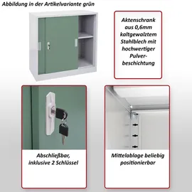 Mendler Aktenschrank Boston HWC-F41, Stahlschrank Büroschrank, mit abschließbaren Schiebetüren 90x90x45cm ~