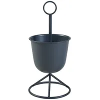 [en.casa] Blumenständer Alphen 1 Topf 48x23cm Schwarz