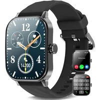 Herren-Smartwatch mit Telefonfunktion, 2,1-Zoll-HD-Curved-Touchscreen, 100+ Sportmodi, Fitnessuhr, mit Puls-Schlaf-Körpertemperaturmessung Android...