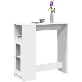 vidaXL Bartisch mit Regal 101 x 40 x 103,5 cm Weiß