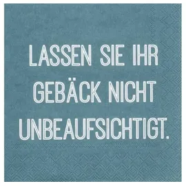 räder [SA2025/08] Cocktailserviette 25x25cm, Lassen Sie Ihr Gebäck nicht unbeaufsichtig t" blau