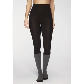 LAVANA LAVANA, basic Strickstrumpfhose in schwarz grau), | Gr.: 40/42,