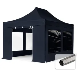 TOOLPORT Faltpavillon 3 x 4,5 m inkl. Seitenteile schwarz 582598