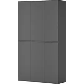 Vicco Kleiderschrank Claus, Anthrazit, 111 x 191.5 cm mit 6 Türen
