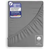 COFI 1453 Spannbettlaken Jersey 160 x 200 cm Anthrazit