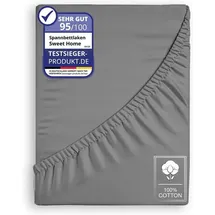 COFI 1453 Spannbettlaken Jersey 160 x 200 cm Anthrazit