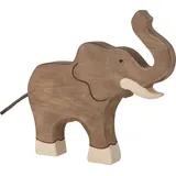 Holztiger Elefant Rüssel hoch