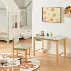 Kinderschreibtisch mit Stuhl Skjåk Holz/Mintgrün