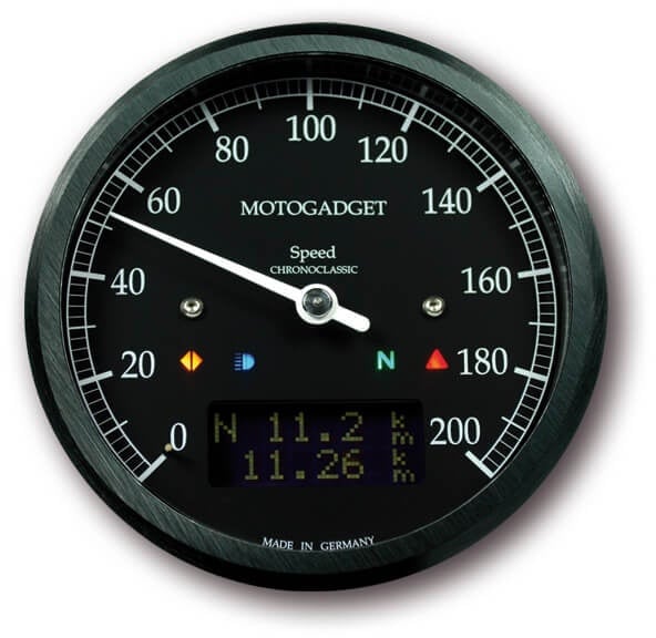 motogadget Tachometer Chronoclassic speedo Dark Edition, schwarz