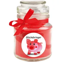 HS Candle Duftkerze & Bonbon Glas Viel Glück Rose