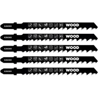 KWB 5x Stichsägeblätter für Holz, medium, 100mm (geeignet für