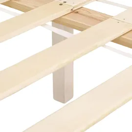Homestyle4u Holzbett 180 x 200 cm mit Lattenrost Weiss Kiefer Massivholz - Weiß