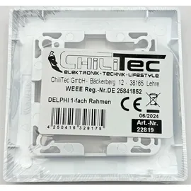 ChiliTec DELPHI 1-fach Rahmen Weiß