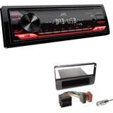 EHO JVC KD-X182DB 1-DIN Media Autoradio AUX-In USB DAB+ mit Einbauset für Alfa Romeo 159 2005-2012