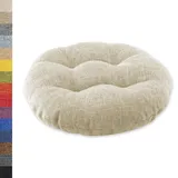 Lsjoaw Sitzkissen Rund 40cm 1 Stück Bodenkissen Rund Sitzpolster Stuhlauflage Sitzpolster Stuhlkissen Polster Auflage für Wohnzimmer Büro Konferenzraum Leinenimitat (Cremefarben)