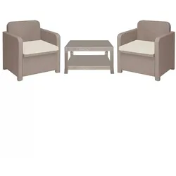 Como Polymer-Sofa-Set (Greenpol), 2 Plätze. Farbe Jute