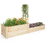 Costway Hochbeet mit Rankgitter 223 x 64 x 134 cm Beige